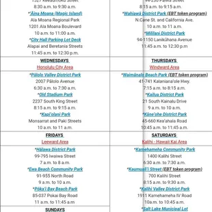 If you are wondering what the farmer's market schedule is her it is. Current as of June 2018