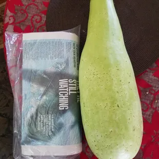 $3.00 for this monster squash. I have the Sunday newspaper just to show you how big it is.