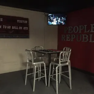 a table and chairs