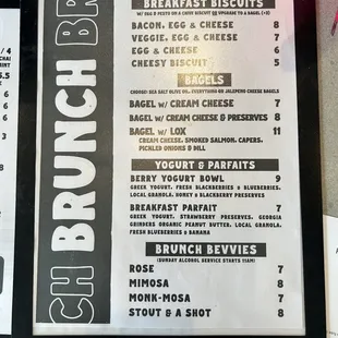 Brunch Menu