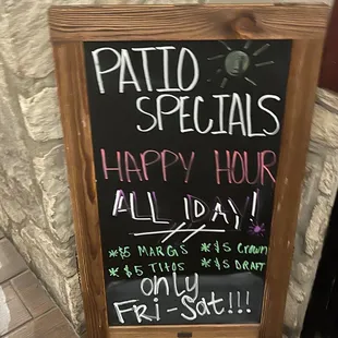 ALLLLLLL DAY HAPPY HOUR!