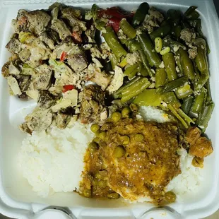 Pork Sisig and green beans turo-turo combo