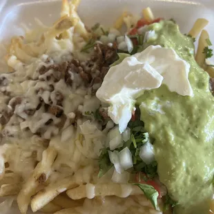 asada fries (my request to have toppings separate)