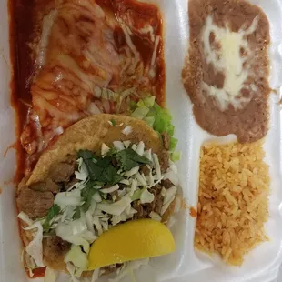 Taco and Enchilada Plate
