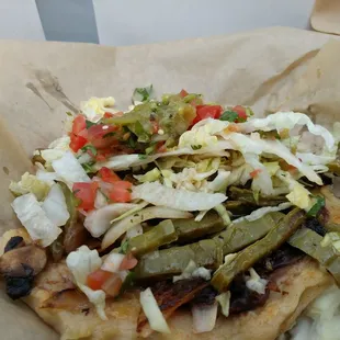 Sope with nopales++ not deep fried