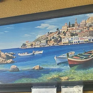  painting of boats on the water
