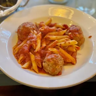 Penne Meatballs in Spicy Tomato Sauce