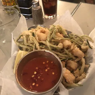 Fried Calamari and Zucchini
