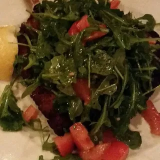 Chicken Milanese with Arugula and Chopped Tomatoes