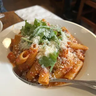 Rigatoni Prosciutto di Parma and Arugula in Pink Sauce