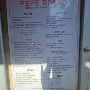 menu