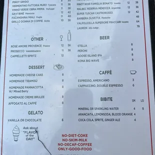 menu