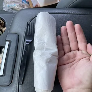 $7.00 small bean and cheese burrito