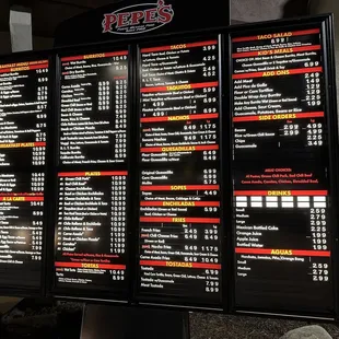 Drive thru menu