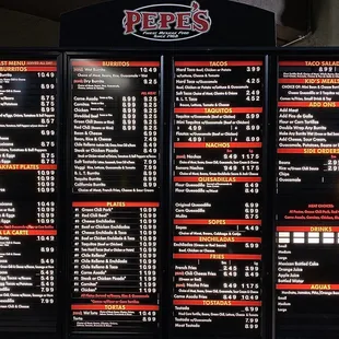 a menu