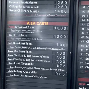 Menu prices have increased within 3 months