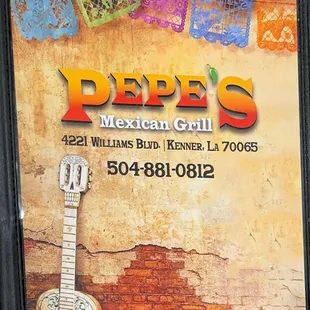 Pepe's menu