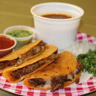 This is the #4 Plate at Pepe&apos;s. My granddaughter tells me they are the most popular Mexican Food Truck in Austin!