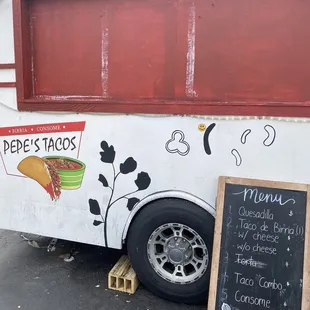The truck and menu