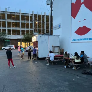 Food truck and outside