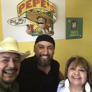 Myself with PePe and my wife Martha.