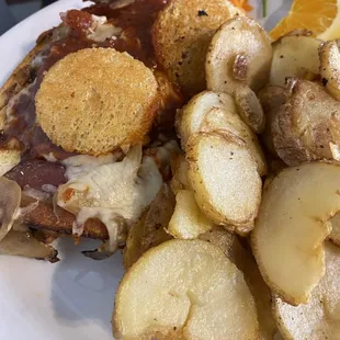 BBQ Bacon Basket. Those two disks of sourdough on top are the most perfect toast you will ever experience.