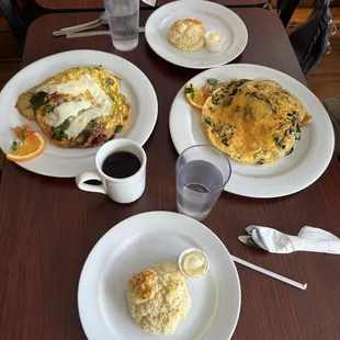 The Frittatas and Caroline's coffee.