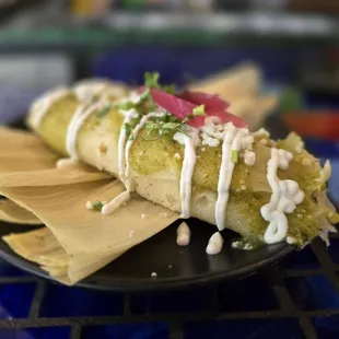 Chicken Tamal with Verde sauce