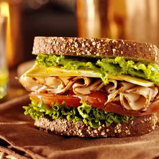 Freshly cooked Turkey Breast Sandwich on multi grain bread