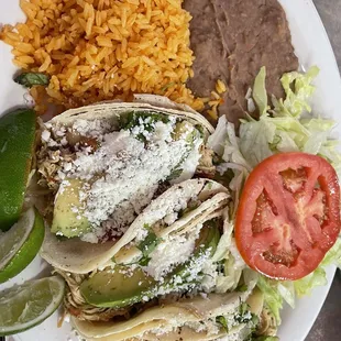 a plate of mexican food
