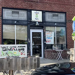 the front of the restaurant