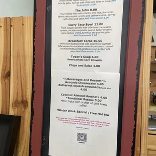 menu