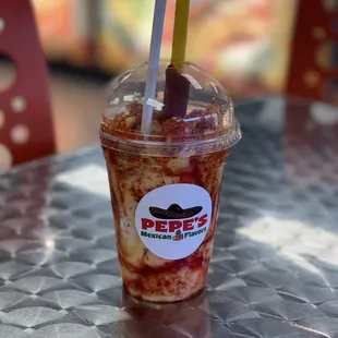 a cup of food