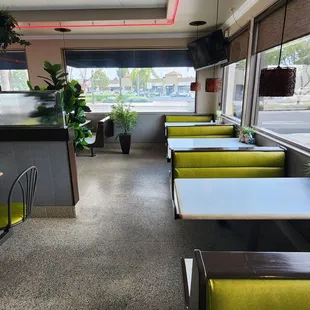 I haven&apos;t been here for a long while. Reupholstered dining area.