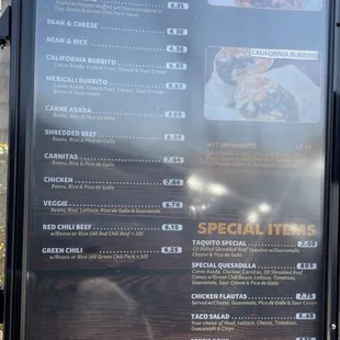 MENU as of 3/31/2021