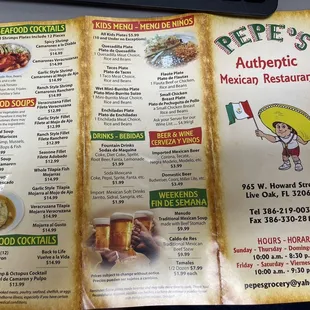 the menu