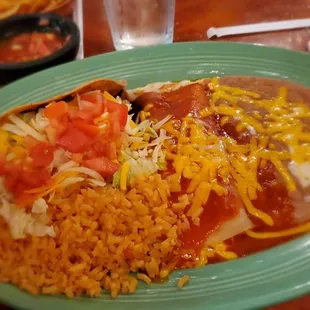 Taco cheese enchilada combo