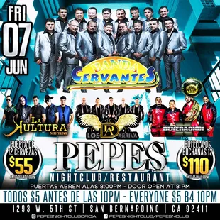 Pepe'ѕ Nιɢнт Clυв/ Reѕтαυrαɴт  .........Te Iɴvιтα Eѕтe 🍾🍻ᐯIᕮᖇᑎᕮS 7️⃣ ᴰᴱ ᒍᑌᑎIO  Pᴜᴇʀᴛᴀs Aʙʀᴇɴ Aʟᴀs 8:00ᴘᴍ/ Dᴏᴏʀs Oᴘᴇɴ 8:00ᴘᴍ