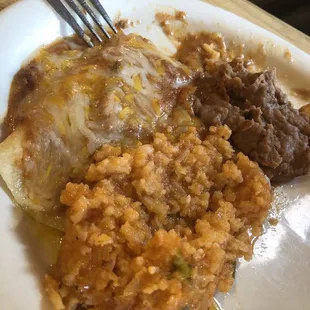 Cheese enchilada Mexican platter