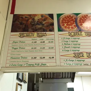 pizza, menu