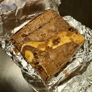 Actual brownie received...cheesecake brownie?