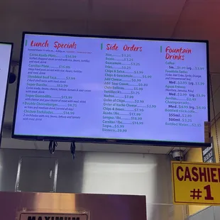 menus and prices