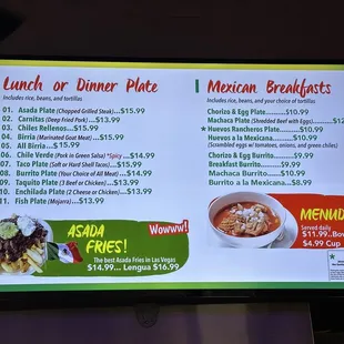 Updated menu 2/14/2023
