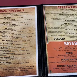 the menu
