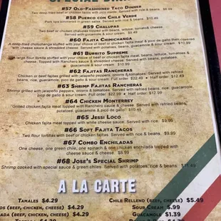 menu