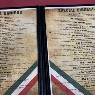 the menu