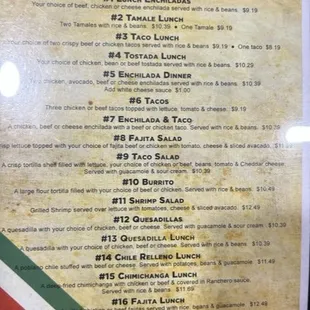 menu