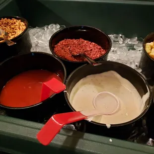 Italian, french, thousand island and ranch dressings.