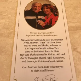 I like that this restaurant comes with a history.