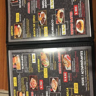 Two or the pages from the menu